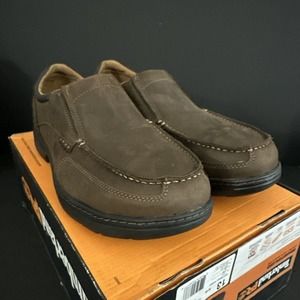 Timberland PRO Men's Branston Moc Toe Slip-On Work Shoe,Brown Distressed,13 M US